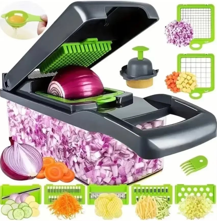 16-in-1 Multifunctional Vegetable Chopper – Ultimate Food Chopper, Slicer, Dicer & Grater for Effortless Meal Prep!