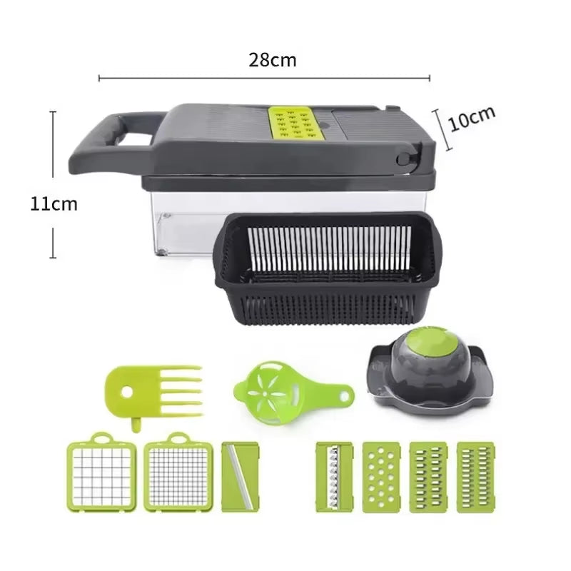 16-in-1 Multifunctional Vegetable Chopper – Ultimate Food Chopper, Slicer, Dicer & Grater for Effortless Meal Prep!