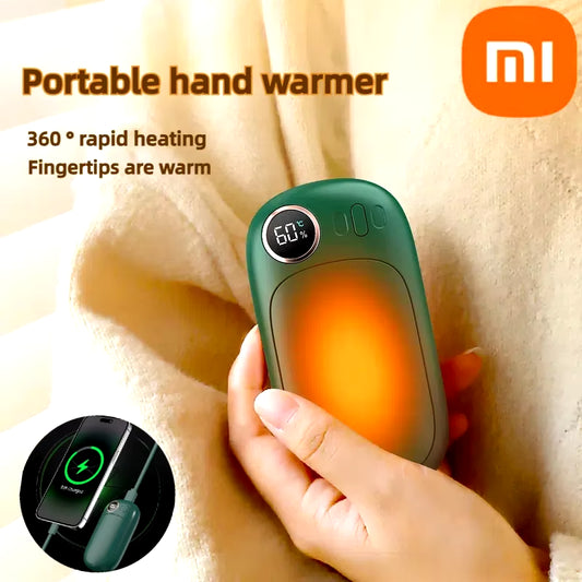 Xiaomi 2-in-1 Portable Hand Warmer & Power Bank – Double-Sided Fast Heating with Digital Temperature Display