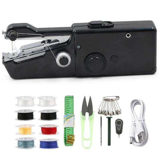 Mini Handheld Electric Sewing Machine – Portable Sewing Tool with Bobbin for Home, Travel, & Handwork Projects