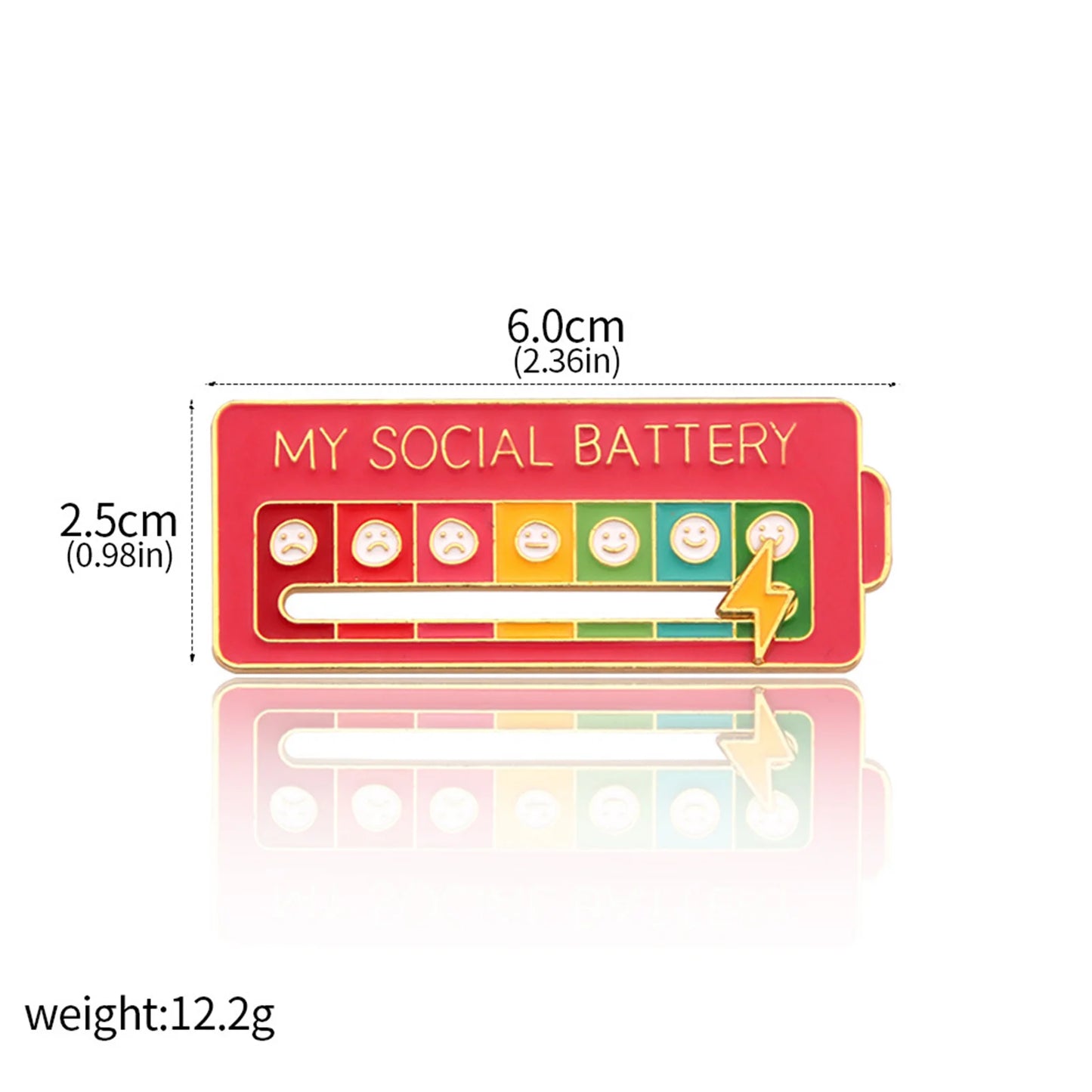 Adjustable Mood Tracker Enamel Pins – Social Battery Brooches for Clothes, Backpacks, & Thoughtful Gifts