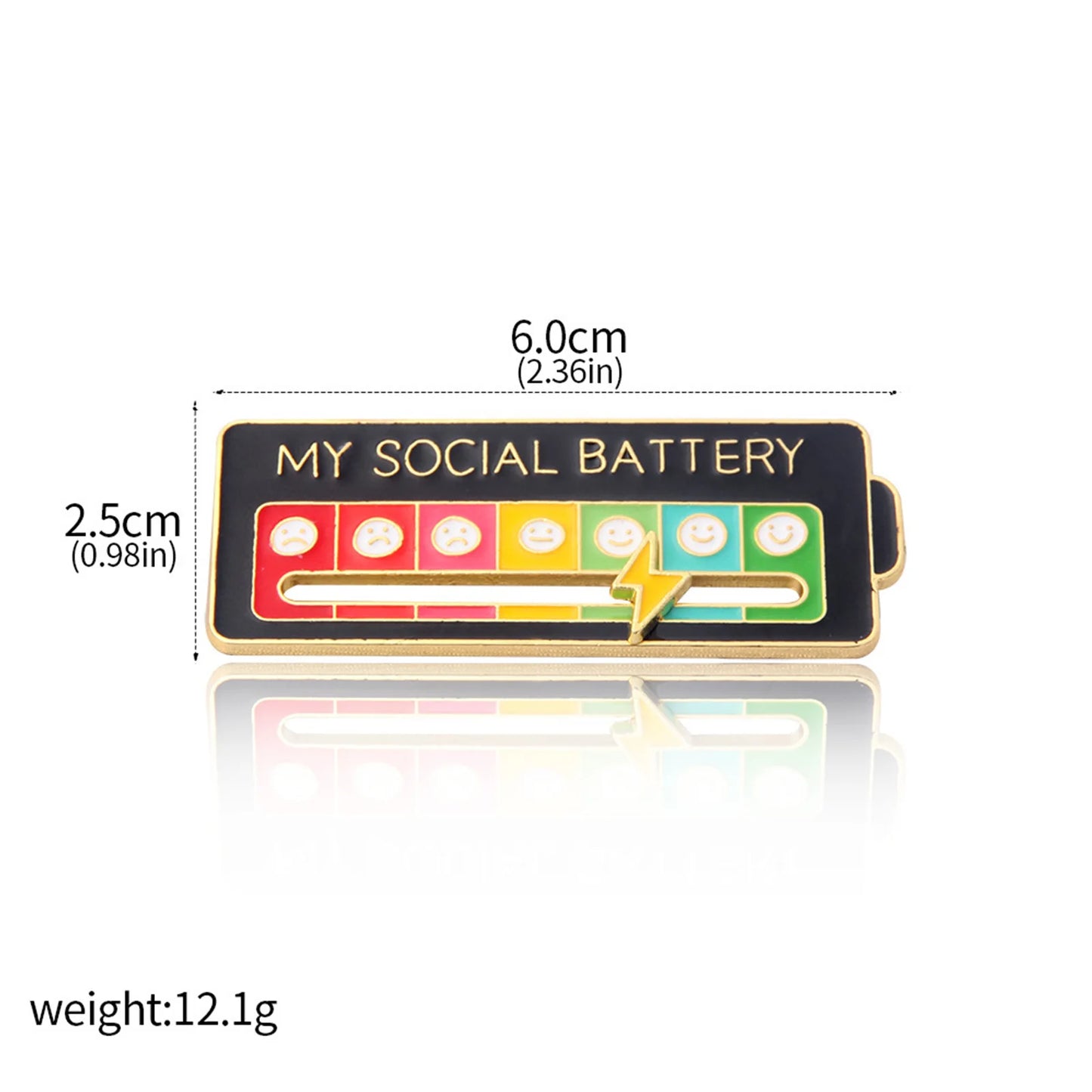 Adjustable Mood Tracker Enamel Pins – Social Battery Brooches for Clothes, Backpacks, & Thoughtful Gifts