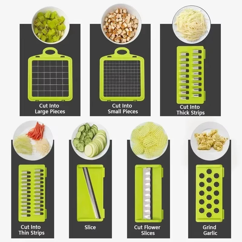 16-in-1 Multifunctional Vegetable Chopper – Ultimate Food Chopper, Slicer, Dicer & Grater for Effortless Meal Prep!